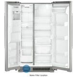 Maytag MSS25C4MGZ Side by Side Refrigerator, Ice Dispenser (Thru Door), Water Dispenser (Exterior), 24.51 cu. ft. Capacity, Stainless Steel colour
