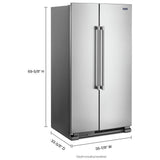 Maytag MSS25N4MKZ Side by Side Refrigerator, 36 inch Width, 25 cu. ft. Capacity, Stainless Steel colour