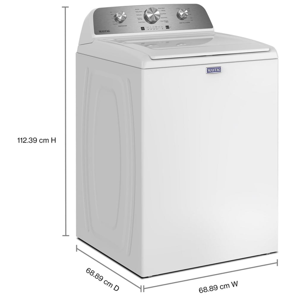 Maytag MTW4205SW Top Load Washer, 4.8 cu. ft. Washer Capacity, 10 Wash Cycles, 5 Temperature Settings, 700 RPM Washer Spin Speed, Agitator, White colour