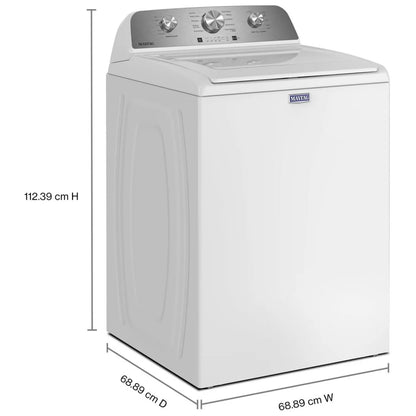 Maytag MTW4205SW 顶部装载洗衣机，4.8 立方英尺洗衣机容量，10 种洗涤程序，5 种温度设置，700 RPM 洗衣机旋转速度，搅拌器，白色