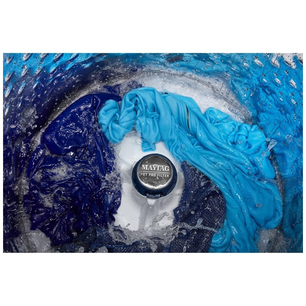 Maytag MTW5600RW 顶开式洗衣机，5.5 立方英尺洗衣机容量，11 种洗涤程序，3 种温度设置，750 RPM 洗衣机转速，叶轮，白色