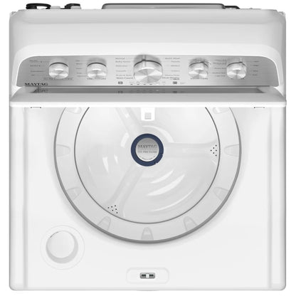 Maytag MTW5600RW 顶开式洗衣机，5.5 立方英尺洗衣机容量，11 种洗涤程序，3 种温度设置，750 RPM 洗衣机转速，叶轮，白色