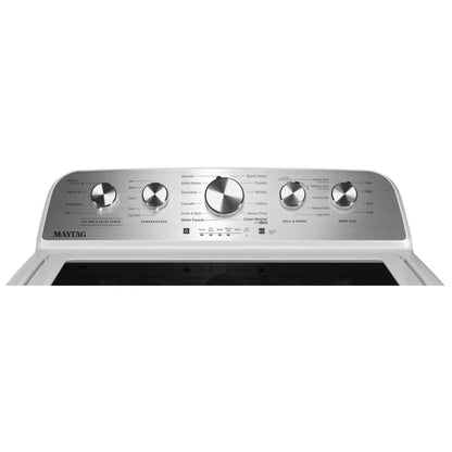 Maytag MTW5600RW 顶开式洗衣机，5.5 立方英尺洗衣机容量，11 种洗涤程序，3 种温度设置，750 RPM 洗衣机转速，叶轮，白色