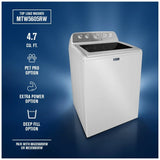 Maytag MTW5605RW Washer, 27 inch Width, 5.4 cu. ft. Washer Capacity, 11 Wash Cycles, 3 Temperature Settings, 750 RPM Washer Spin Speed, White colour