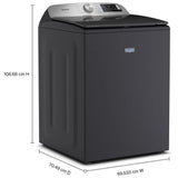 Maytag MTW6205RF Top Load Washer, 6 cu. ft. Washer Capacity, 10 Wash Cycles, 5 Temperature Settings, 750 RPM Washer Spin Speed, Agitator, Wifi Enabled, Midnight Steel colour