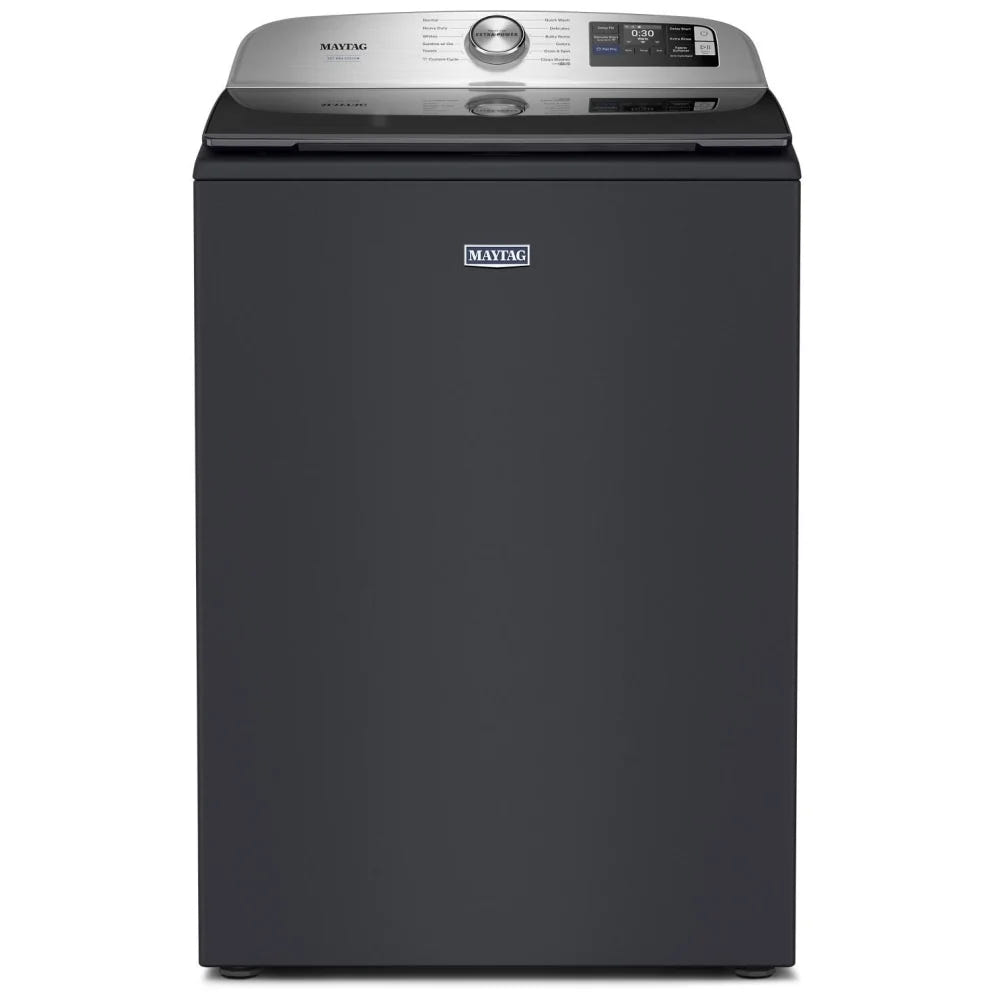 Maytag MTW7205RF 顶部装载洗衣机，6.0 立方英尺洗衣机容量，12 种洗涤程序，5 种温度设置，750 RPM 洗衣机转速，搅拌器，支持 Wifi，午夜钢色