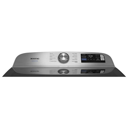 Maytag MTW7205RF 顶部装载洗衣机，6.0 立方英尺洗衣机容量，12 种洗涤程序，5 种温度设置，750 RPM 洗衣机转速，搅拌器，支持 Wifi，午夜钢色