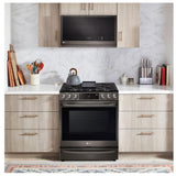 LG MVEL2137D Over the Range Microwave, 30 inch Exterior Width, 2.1 cu. ft. Capacity, 400 CFM, 1,050 W Watts, LED, Black Stainless Steel colour