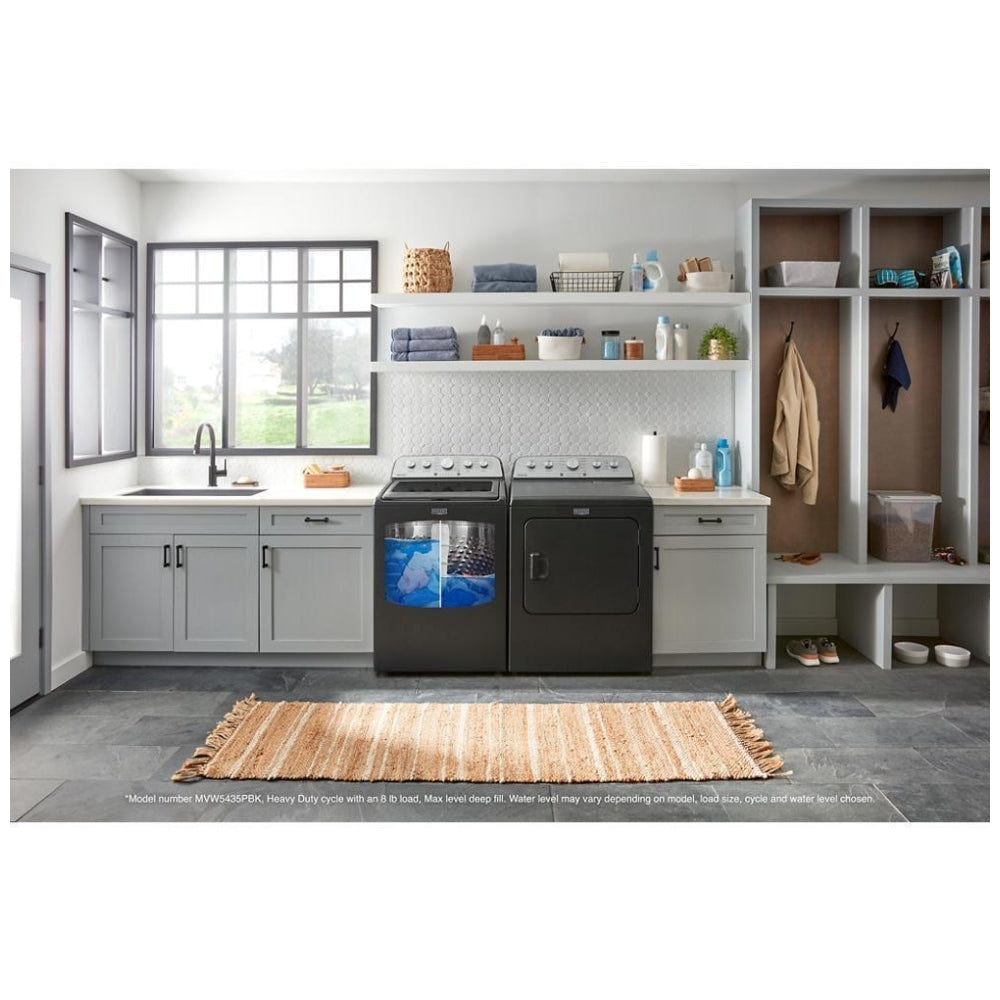 Maytag MVW5435PBK Top Load Washer, Agitator, 5.5 cu. ft. Washer Capacity, 11 Wash Cycles, 5 Temperature Settings, 770 RPM Washer Spin Speed
