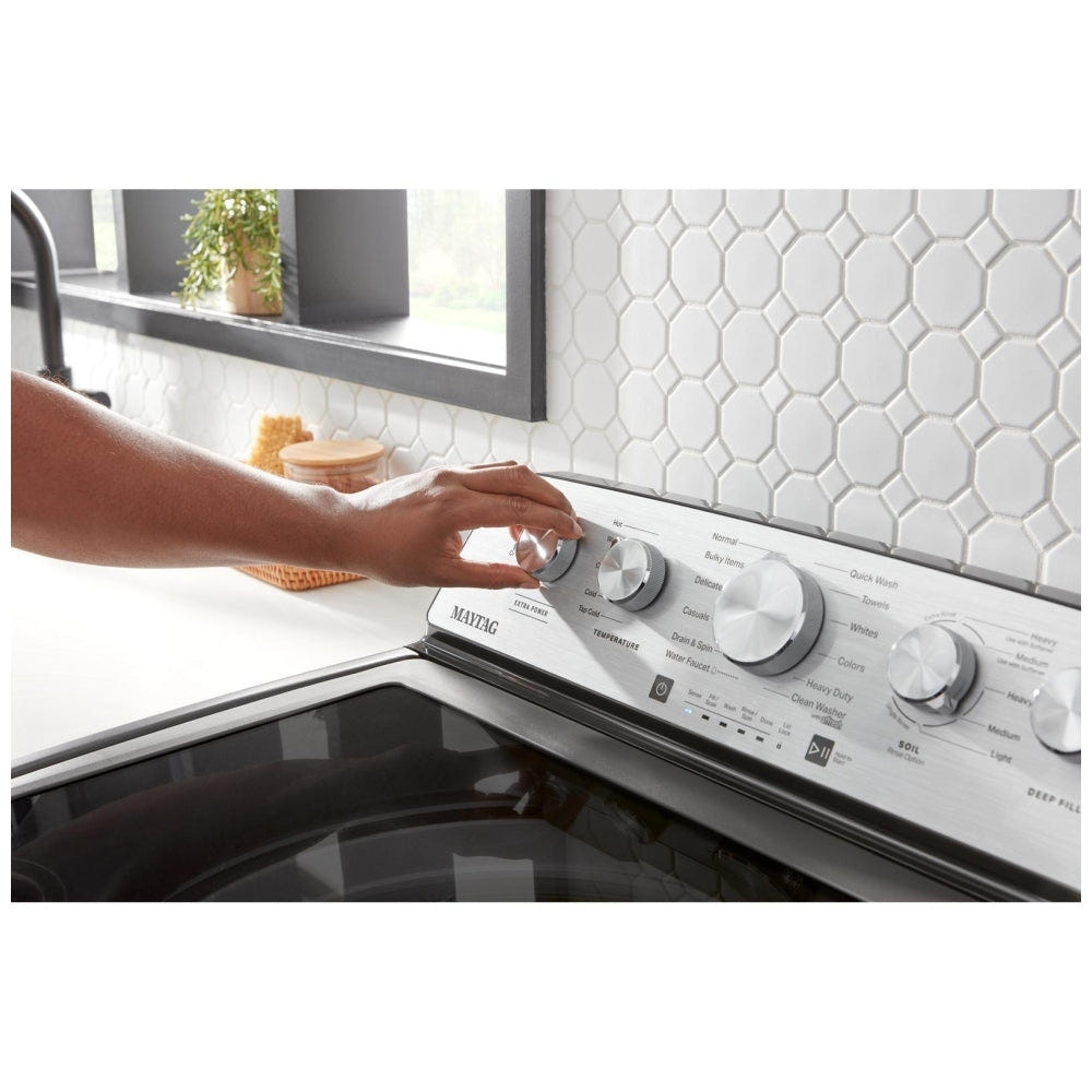 Maytag MVW5435PBK Top Load Washer, Agitator, 5.5 cu. ft. Washer Capacity, 11 Wash Cycles, 5 Temperature Settings, 770 RPM Washer Spin Speed