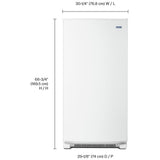 Maytag MZF34X18FW Upright Freezer, 30 inch Width, 18 cu. ft. Capacity, Automatic, Reversible Door, Interior Light (Freezer), White colour