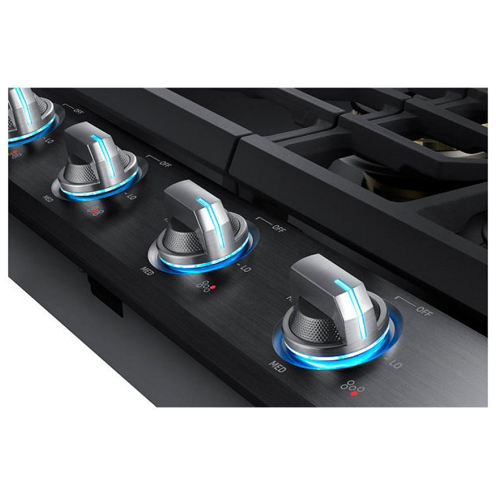 Samsung NA30N7755TG Gas Cooktop, 30 inch Exterior Width, 5 Burners, 22,000 BTU Highest Burner, Black Stainless Steel colour