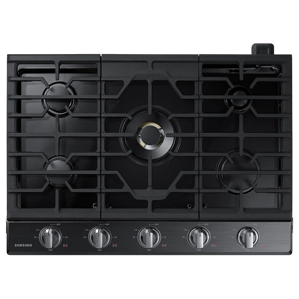 Samsung NA30N7755TG Gas Cooktop, 30 inch Exterior Width, 5 Burners, 22,000 BTU Highest Burner, Black Stainless Steel colour