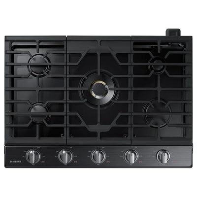 Samsung NA30N7755TG Gas Cooktop, 30 inch Exterior Width, 5 Burners, 22,000 BTU Highest Burner, Black Stainless Steel colour