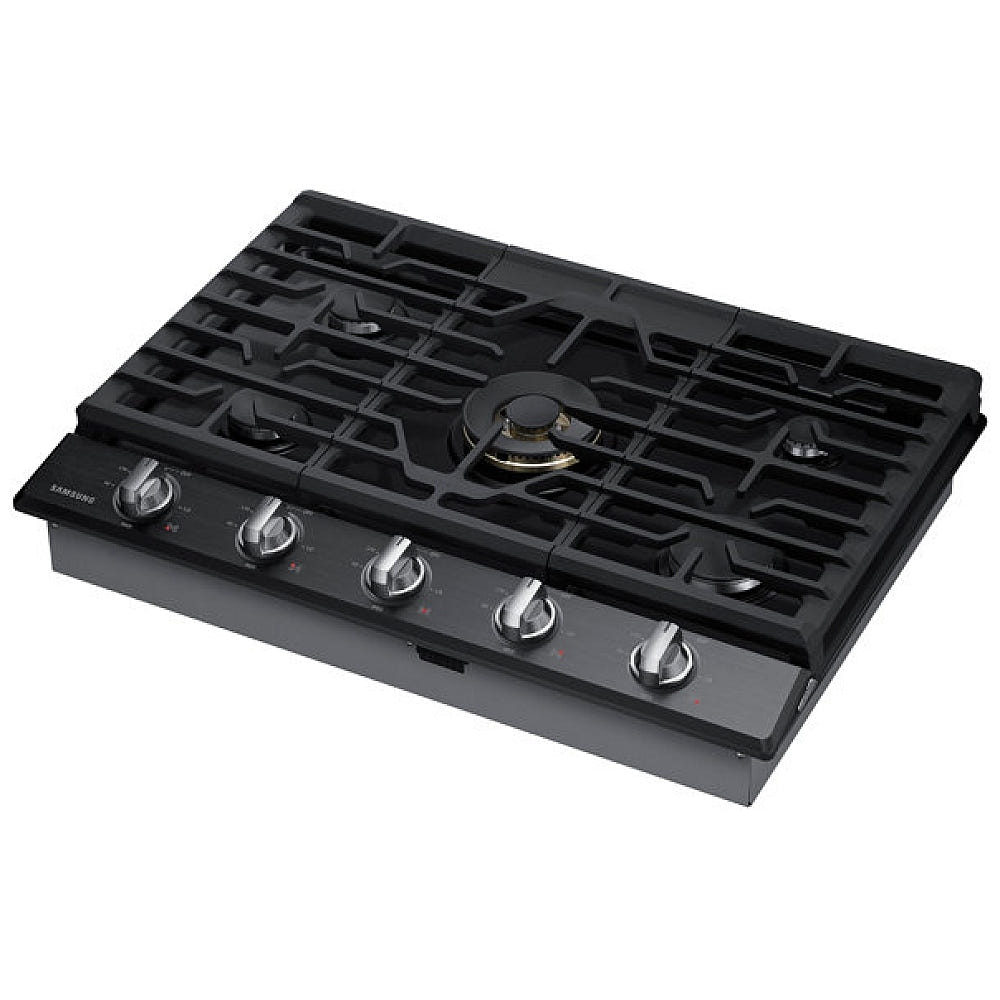 Samsung NA30N7755TG Gas Cooktop, 30 inch Exterior Width, 5 Burners, 22,000 BTU Highest Burner, Black Stainless Steel colour