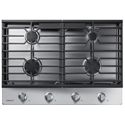 Samsung NA30R5310FS Gas Cooktop, 30 inch Exterior Width, 4 Burners, 17,000 BTU Highest Burner, Stainless Steel colour