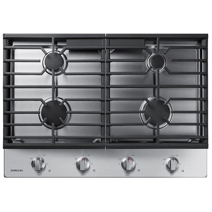 Samsung NA30R5310FS Gas Cooktop, 30 inch Exterior Width, 4 Burners, 17,000 BTU Highest Burner, Stainless Steel colour