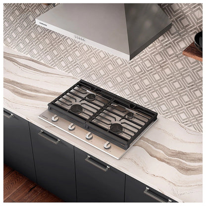 Samsung NA30R5310FS Gas Cooktop, 30 inch Exterior Width, 4 Burners, 17,000 BTU Highest Burner, Stainless Steel colour