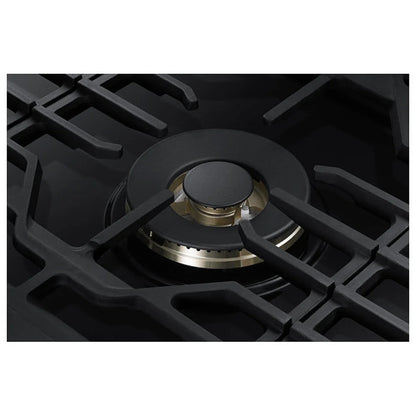 Samsung NA36N7755TG Gas Cooktop, 36 inch Exterior Width, 5 Burners, 22,000 BTU Highest Burner, Black Stainless Steel colour Wok Grate, Illuminated Knob