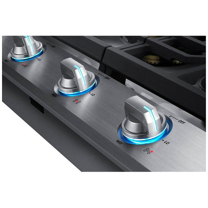 Samsung NA36N7755TS Gas Cooktop, 36 inch Exterior Width, 5 Burners, 22,000 BTU Highest Burner, Stainless Steel