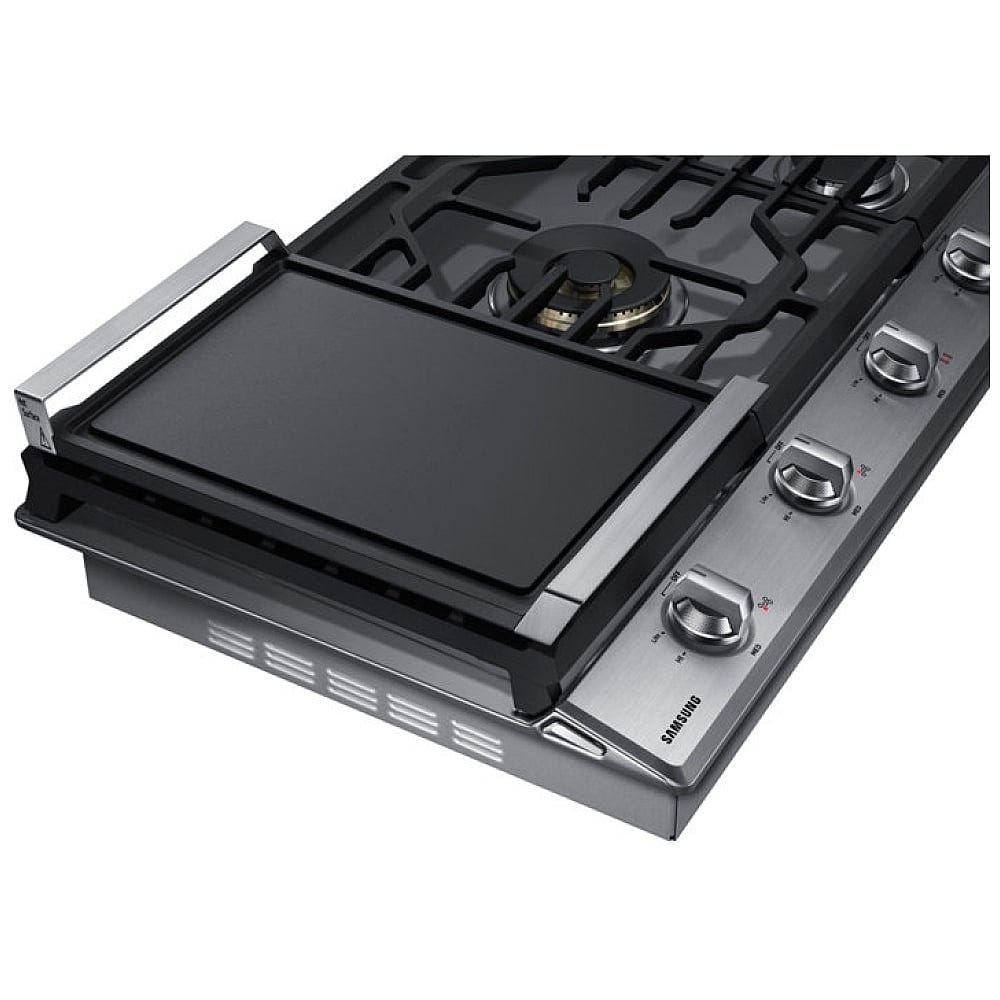 Samsung NA36N7755TS Gas Cooktop, 36 inch Exterior Width, 5 Burners, 22,000 BTU Highest Burner, Stainless Steel