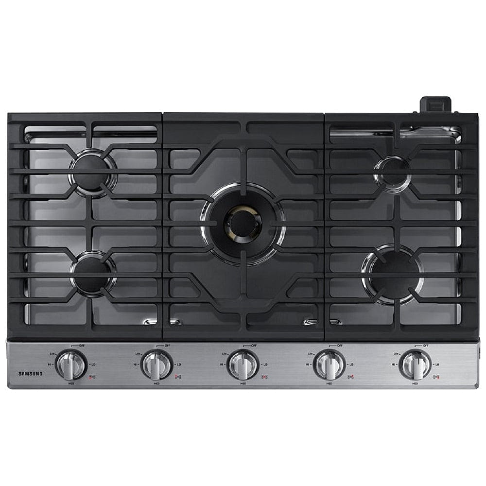 Samsung NA36N7755TS Gas Cooktop, 36 inch Exterior Width, 5 Burners, 22,000 BTU Highest Burner, Stainless Steel