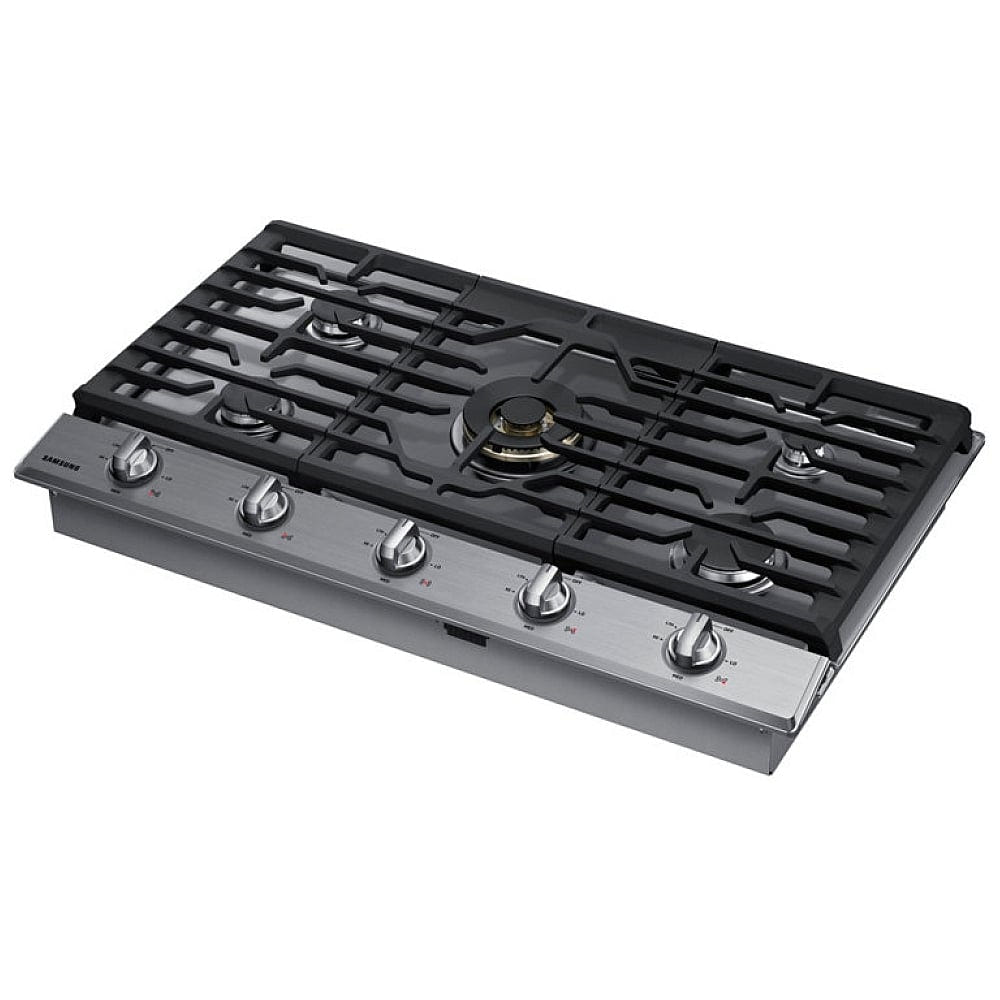 Samsung NA36N7755TS Gas Cooktop, 36 inch Exterior Width, 5 Burners, 22,000 BTU Highest Burner, Stainless Steel