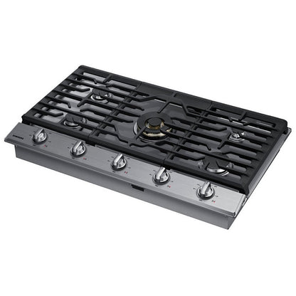 Samsung NA36N7755TS Gas Cooktop, 36 inch Exterior Width, 5 Burners, 22,000 BTU Highest Burner, Stainless Steel