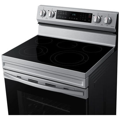 Samsung NE63A6511SS - NE63A6511SS/AC Electric Range, 6.3 cu. ft. Capacity, 30 inch Exterior Width, Convection, 5 Burners, Storage Drawer, Air Fry, Self Clean, 3,300 Watts Highest Burner Element, Stainless Steel colour