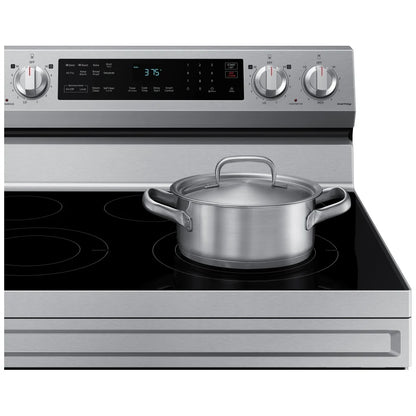 Samsung NE63A6511SS - NE63A6511SS/AC Electric Range, 6.3 cu. ft. Capacity, 30 inch Exterior Width, Convection, 5 Burners, Storage Drawer, Air Fry, Self Clean, 3,300 Watts Highest Burner Element, Stainless Steel colour