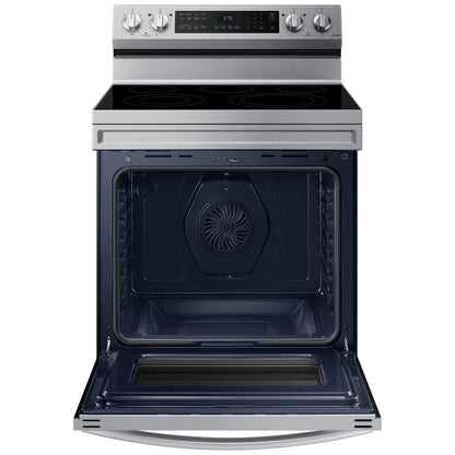 Samsung NE63A6511SS - NE63A6511SS/AC Electric Range, 6.3 cu. ft. Capacity, 30 inch Exterior Width, Convection, 5 Burners, Storage Drawer, Air Fry, Self Clean, 3,300 Watts Highest Burner Element, Stainless Steel colour