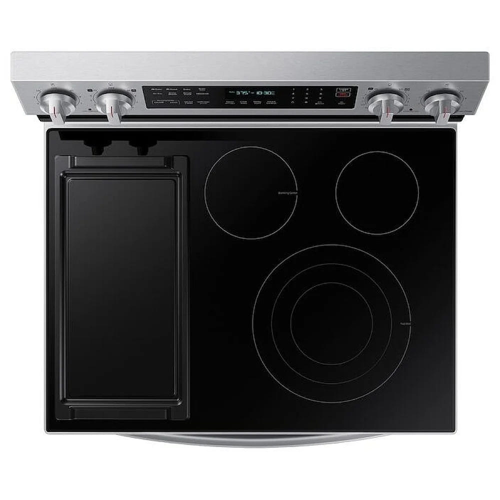 Samsung NE63A6711SS - NE63A6711SS/AC Electric Range, 6.3 cu. ft. Capacity, 30 inch Exterior Width, True Convection, 5 Burners, Storage Drawer, Air Fry, Self Clean, 3,000 Watts Highest Burner Element, Stainless Steel colour