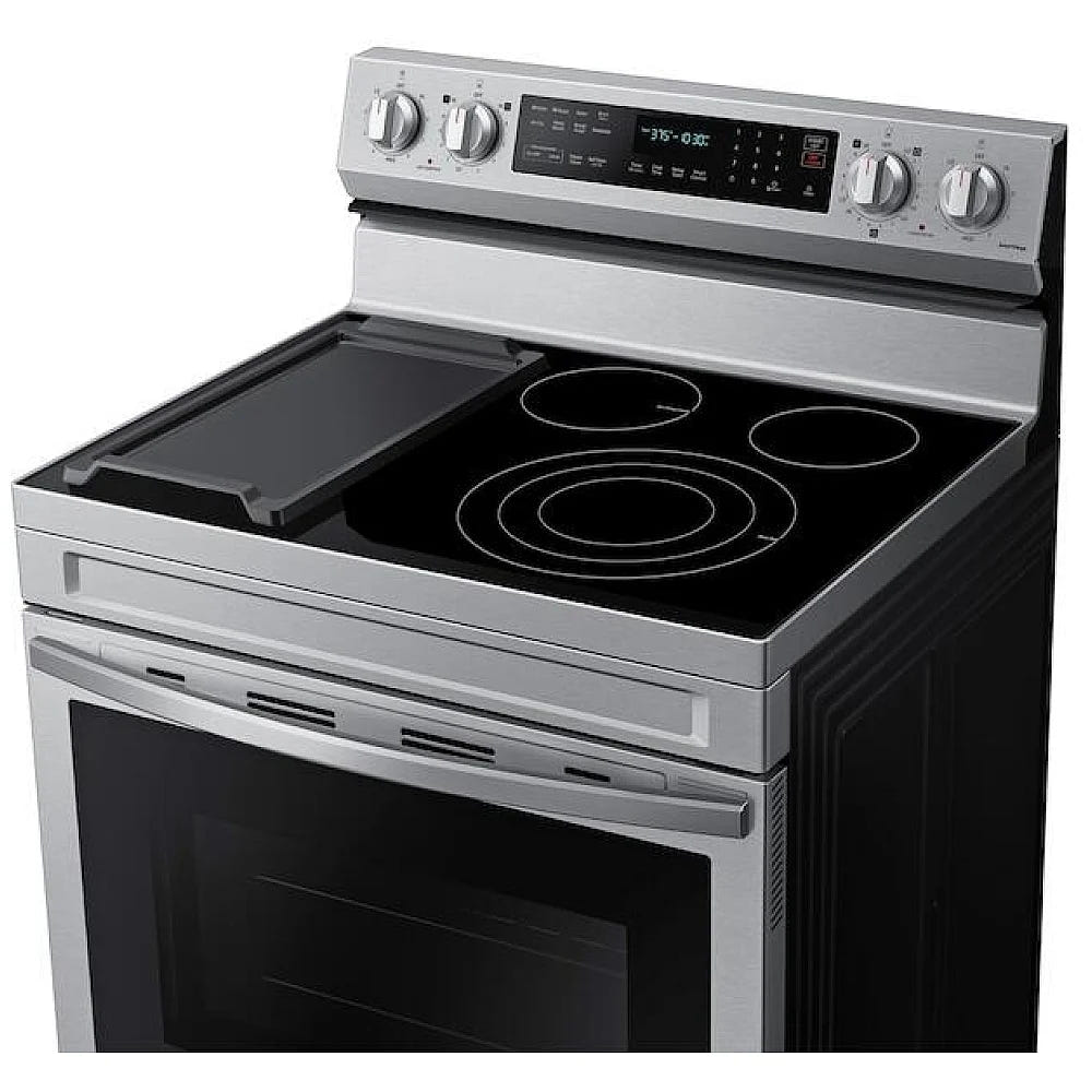 Samsung NE63A6711SS - NE63A6711SS/AC Electric Range, 6.3 cu. ft. Capacity, 30 inch Exterior Width, True Convection, 5 Burners, Storage Drawer, Air Fry, Self Clean, 3,000 Watts Highest Burner Element, Stainless Steel colour
