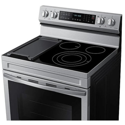 Samsung NE63A6711SS - NE63A6711SS/AC Electric Range, 6.3 cu. ft. Capacity, 30 inch Exterior Width, True Convection, 5 Burners, Storage Drawer, Air Fry, Self Clean, 3,000 Watts Highest Burner Element, Stainless Steel colour