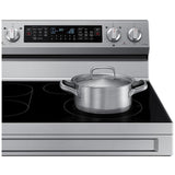 Samsung NE63A6751SS - NE63A6751SS/AC Electric Range, 6.3 cu. ft. Capacity, 30 inch Exterior Width, True Convection, 5 Burners, Storage Drawer, Yes, Self Clean, Double Oven, 3,000 W Highest Element, Stainless Steel colour