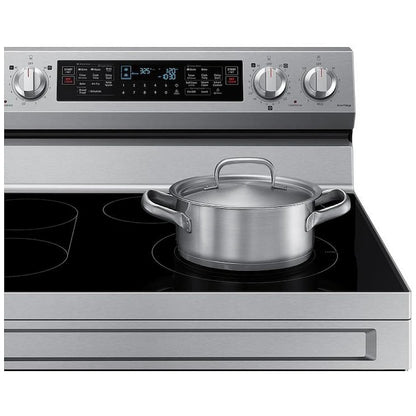 Samsung NE63A6751SS - NE63A6751SS/AC Electric Range, 6.3 cu. ft. Capacity, 30 inch Exterior Width, True Convection, 5 Burners, Storage Drawer, Air Fry, Self Clean, Double Oven, 3,000 Watts Highest Burner Element, Stainless Steel colour