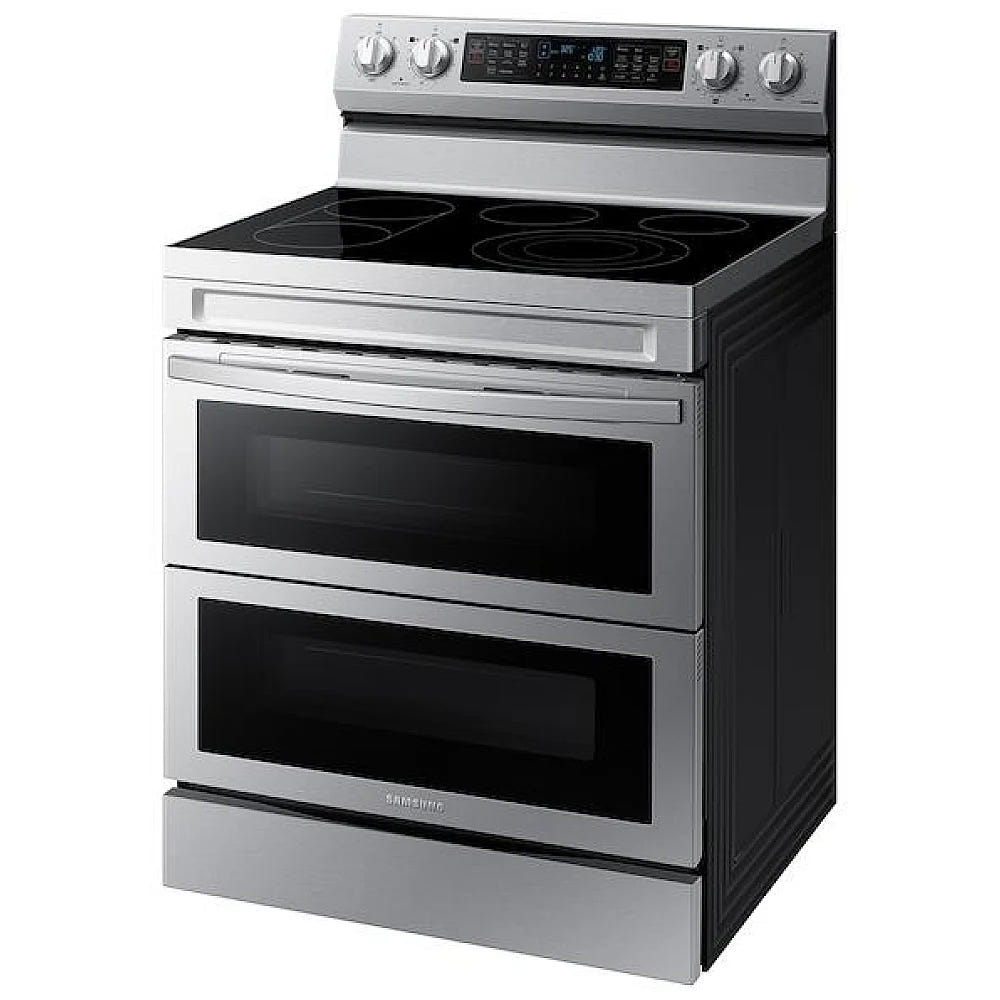 Samsung NE63A6751SS - NE63A6751SS/AC Electric Range, 6.3 cu. ft. Capacity, 30 inch Exterior Width, True Convection, 5 Burners, Storage Drawer, Air Fry, Self Clean, Double Oven, 3,000 Watts Highest Burner Element, Stainless Steel colour