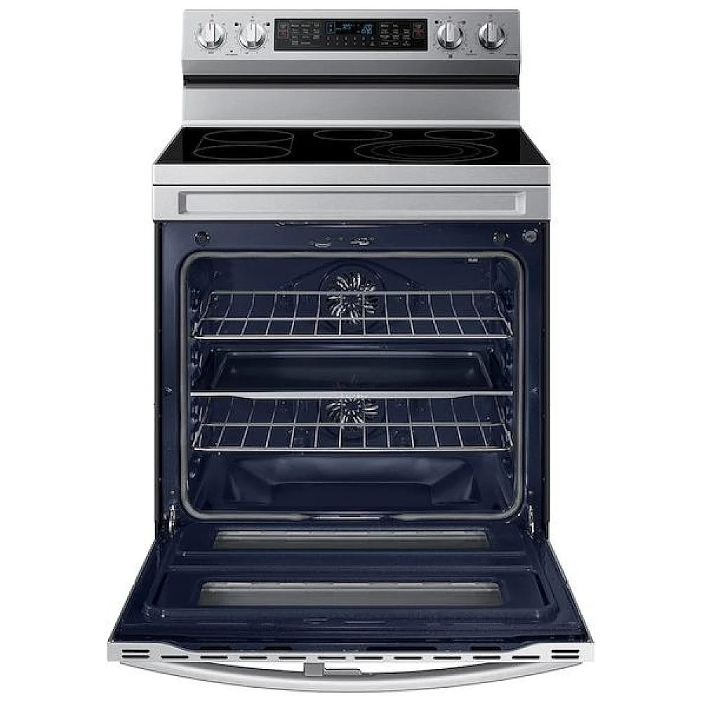 Samsung NE63A6751SS - NE63A6751SS/AC Electric Range, 6.3 cu. ft. Capacity, 30 inch Exterior Width, True Convection, 5 Burners, Storage Drawer, Air Fry, Self Clean, Double Oven, 3,000 Watts Highest Burner Element, Stainless Steel colour