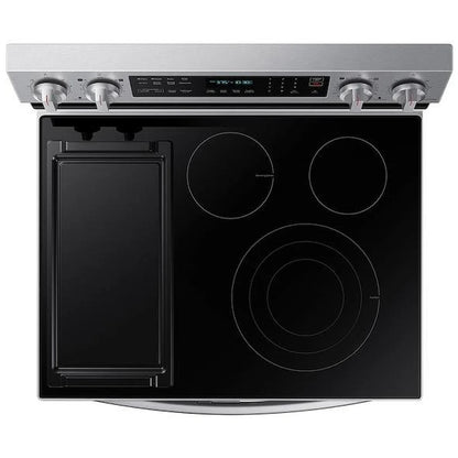 Samsung NE63A6751SS - NE63A6751SS/AC Electric Range, 6.3 cu. ft. Capacity, 30 inch Exterior Width, True Convection, 5 Burners, Storage Drawer, Air Fry, Self Clean, Double Oven, 3,000 Watts Highest Burner Element, Stainless Steel colour