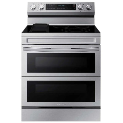 Samsung NE63A6751SS - NE63A6751SS/AC Electric Range, 6.3 cu. ft. Capacity, 30 inch Exterior Width, True Convection, 5 Burners, Storage Drawer, Air Fry, Self Clean, Double Oven, 3,000 Watts Highest Burner Element, Stainless Steel colour