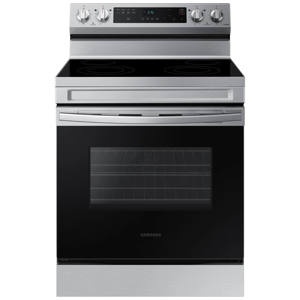Samsung NE63F6510SR - NE63F6510SR/AC Electric Range, 6.3 cu. ft. Capacity, 30 inch Exterior Width, Convection, 4 Burners, Storage Drawer, Air Fry, Steam Clean, 3,300 W Highest Element, Stainless Steel colour, Rapid Boil™ Steam Clean