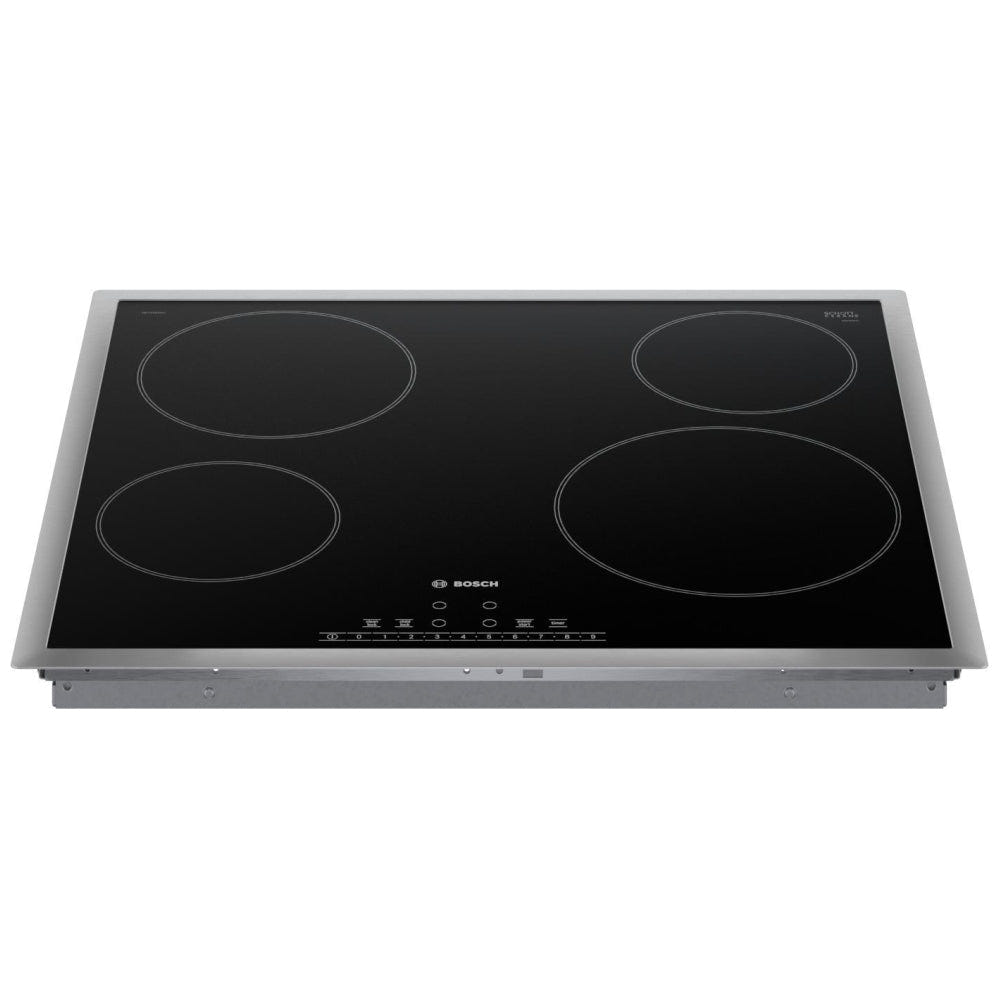 Bosch 500 Series NET5469SC Electric Cooktop, 24 inch Exterior Width, 4 Burners, Black Series 6