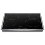 Bosch 500 Series NET5469SC Electric Cooktop, 24 inch Exterior Width, 4 Burners, 2,200 W Highest Element, Black colour