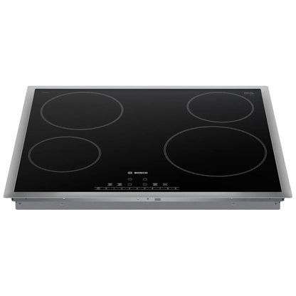 Bosch 500 Series NET5469SC Electric Cooktop, 24 inch Exterior Width, 4 Burners, Black Series 6