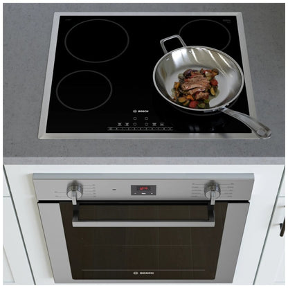 Bosch 500 Series NET5469SC Electric Cooktop, 24 inch Exterior Width, 4 Burners, Black Series 6