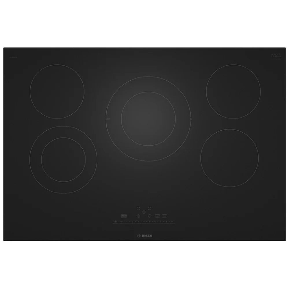 Bosch 800 Series NET8062UC Electric Cooktop, 30 inch Exterior Width, 5 Burners, Black colour