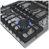 Bosch 500 Series NGM5059UC Gas Cooktop, 30 inch Exterior Width, 5 Burners, Stainless Steel colour