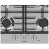 Bosch NGM5453UC Gas Cooktop, 24 inch Exterior Width, 4 Burners, 10,300 BTU Highest Burner, Stainless Steel colour