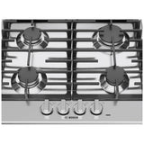 Bosch NGM5453UC Gas Cooktop, 24 inch Exterior Width, 4 Burners, 10,300 BTU Highest Burner, Stainless Steel colour