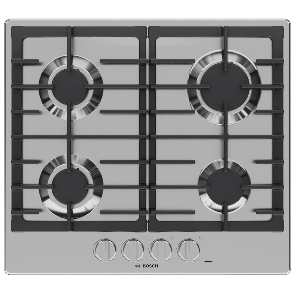 Bosch NGM5453UC Gas Cooktop, 24 inch Exterior Width, 4 Burners, 10,300 BTU Highest Burner, Stainless Steel colour